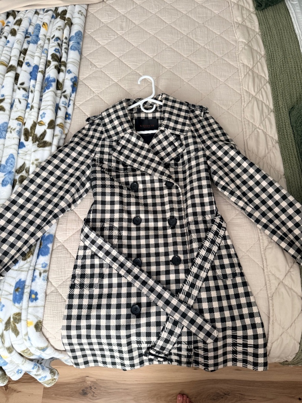 Coach Plaid Trench Coat